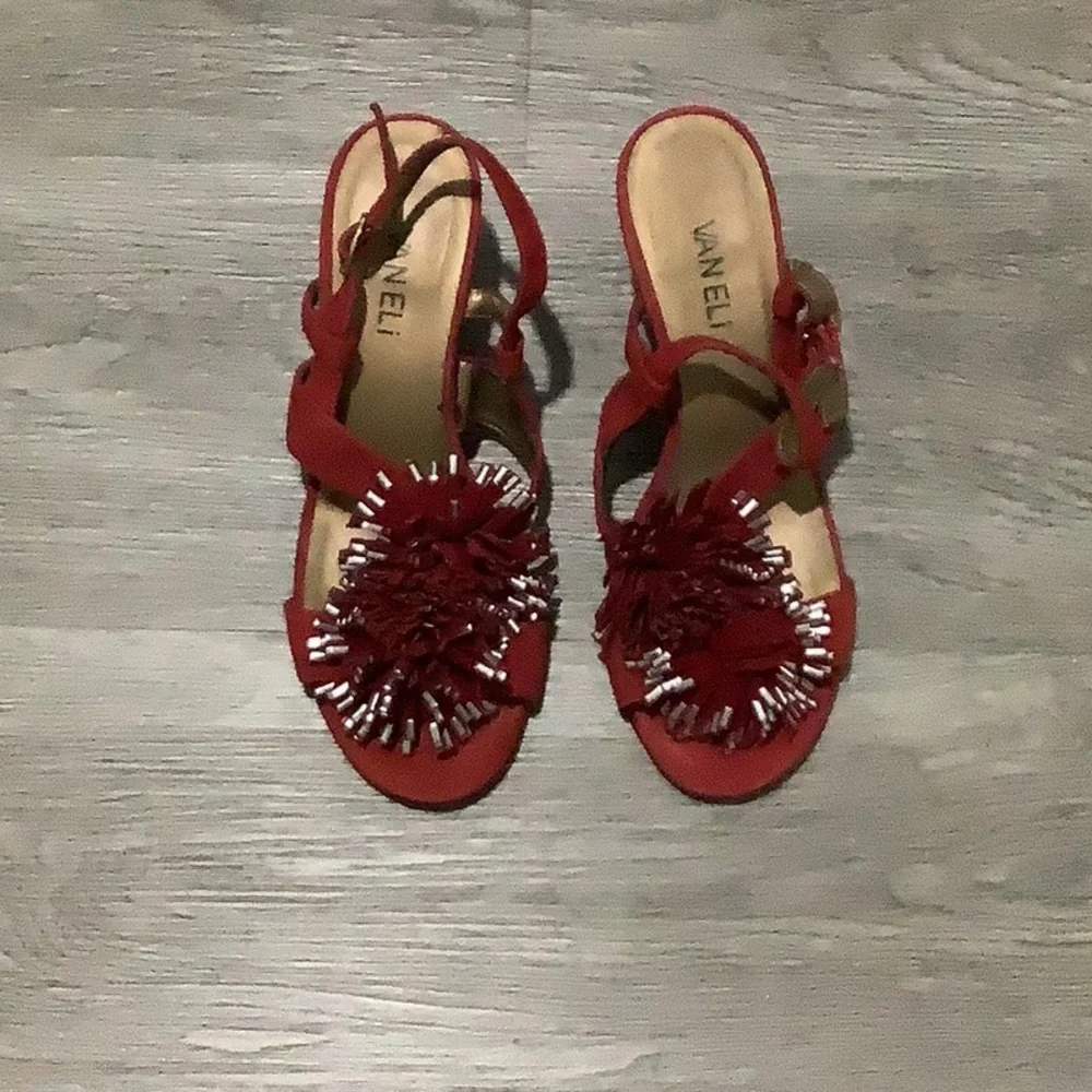 Vaneli Red Suede Women Wedge
